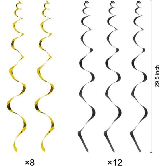 20PCS Bumble Bee Hanging Swirl Decorations,Bee Party Hanging Swirls Foil Ceiling - Picture 4 of 6